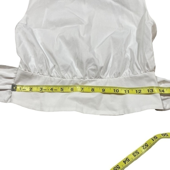 NWT Express Cropped Tie Waist Sleeveless Shoulder Pad Top, White, Size XS - Picture 14 of 14